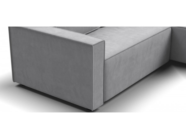 Угловой диван Лофт велюр Монолит сталь