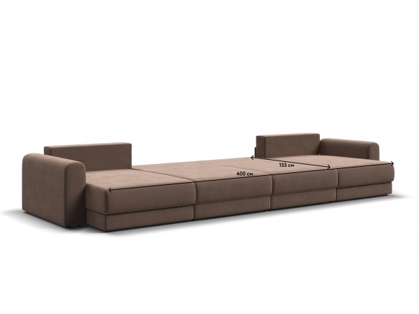 Модульный п-образный диван РИЧМОНД MODOOL Велюр Monolit мокко