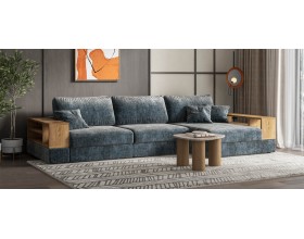 Угловой диван-кровать Босс Модуль XL правый, две полки, шенилл Глосс карбон