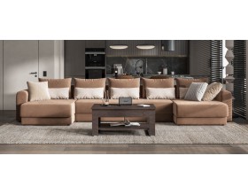 Модульный п-образный диван Ричмонд Модуль Велюр Монолит мокко