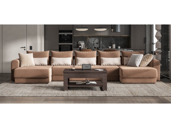 Модульный п-образный диван РИЧМОНД MODOOL Велюр Monolit мокко