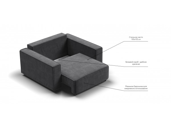 Кресло BOSS SOFT MODOOL Вельвет CORD графит