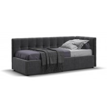 Белла Мини Кровать+ПМ 90*200 велюр Монолит серый