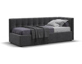 Белла Мини Кровать+ПМ 90*200 велюр Монолит серый