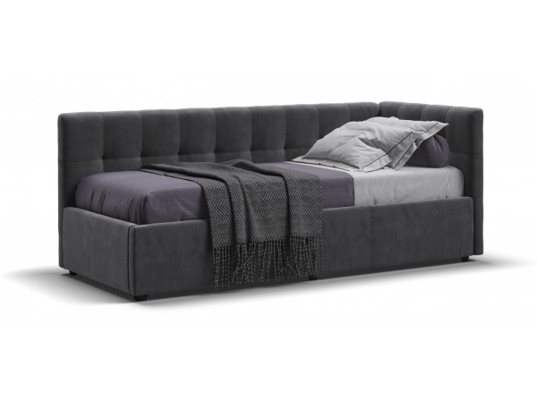 Белла Мини Кровать+ПМ 90*200 велюр Монолит серый