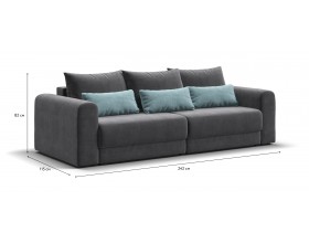 Модульный диван РИЧМОНД MODOOL Велюр Monolit серый