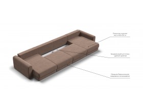 Модульный п-образный диван Ричмонд Модуль Велюр Монолит мокко