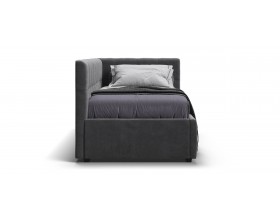 Белла Мини Кровать+ПМ 90*200 велюр Монолит серый