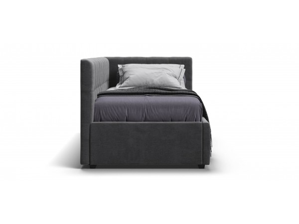 Белла Мини Кровать+ПМ 90*200 велюр Монолит серый