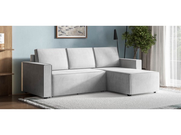 Угловой диван Лофт велюр Монолит сталь