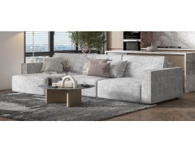 Угловой диван Босс Софт Модуль MAX Вельвет Корд серый