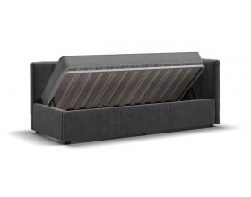 Белла Мини Кровать+ПМ 90*200 велюр Монолит серый