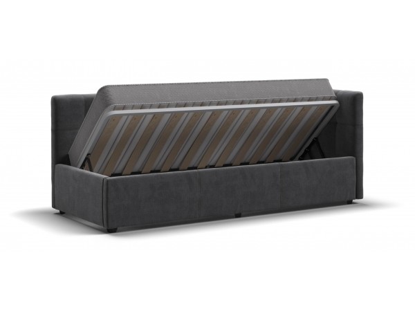 Белла Мини Кровать+ПМ 90*200 велюр Монолит серый