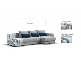 Модульный угловой диван Ричмонд Модуль MAX Вельвет Корд серый