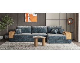 Угловой диван-кровать Босс Модуль XL правый, две полки, шенилл Глосс карбон