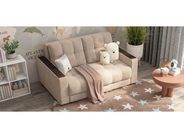 Диван Босс Маркет двухместный велюр Монолит латте