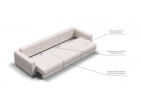 Модульный диван РИЧМОНД MODOOL MAX Вельвет CORD бежевый
