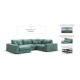 П-образный диван-кровать Босс Модуль правый, мягкие подлокотники, шенилл Глосс минт