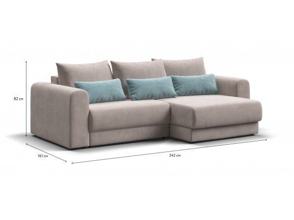 Модульный угловой диван РИЧМОНД MODOOL Велюр Monolit латте