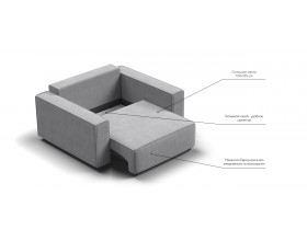 Кресло Босс Софт Модуль велюр Монолит сталь