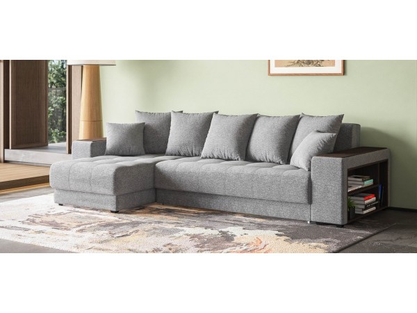 Угловой диван Ванкувер Рогожка Мальмо серый