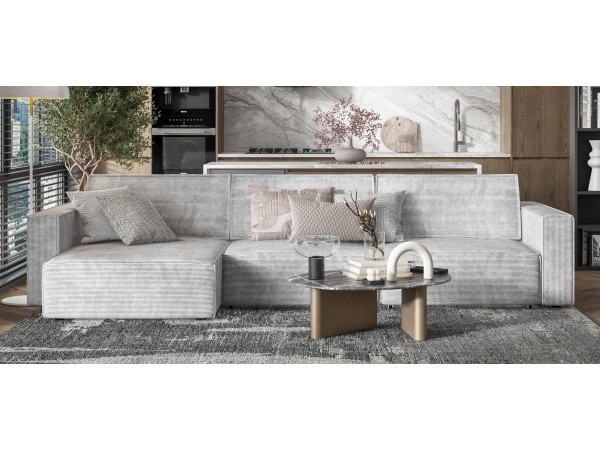 Угловой диван BOSS SOFT MODOOL MAX Вельвет CORD серый