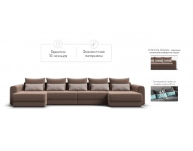 Модульный п-образный диван Ричмонд Модуль Велюр Монолит мокко
