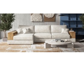 Угловой диван-кровать Босс Модуль XL левый, две полки, шенилл Смарт кварц