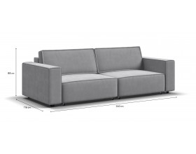 Диван BOSS SOFT MODOOL велюр Monolit сталь