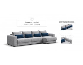 Модульный угловой диван Ричмонд Модуль MAX Вельвет Корд серый