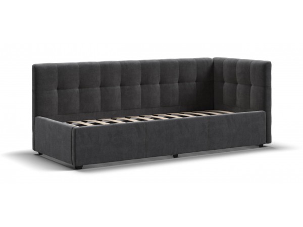 Белла Мини Кровать+ПМ 90*200 велюр Монолит серый