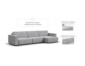 Угловой диван Босс Софт Модуль MAX Вельвет Корд серый