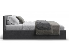 МП Ронда Кровать+ПМ 160*200 велюр Монолит серый