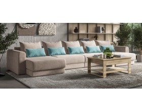 Модульный п-образный диван Ричмонд Модуль Велюр Монолит латте