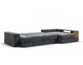 Угловой диван-кровать Босс Модуль XL правый, полка справа, шенилл Глосс карбон