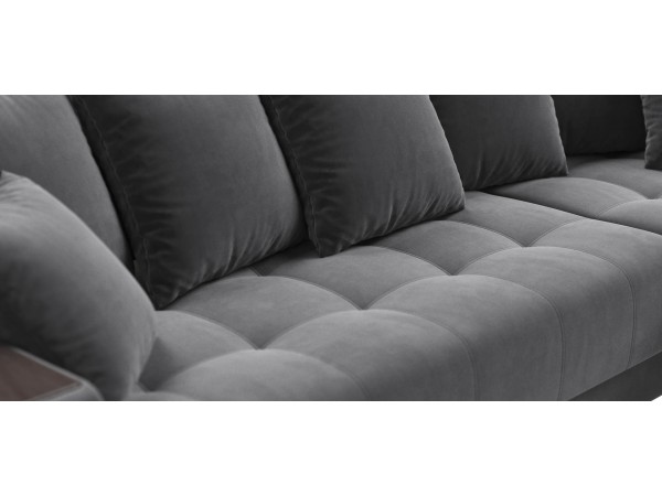 Угловой диван Ванкувер велюр Монолит серый