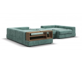 П-образный диван-кровать Босс Модуль левый, полка слева, шенилл Глосс минт