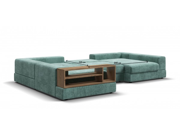 П-образный диван-кровать Босс Модуль левый, полка слева, шенилл Глосс минт