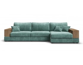 Угловой диван-кровать Босс Модуль XL правый, две полки, шенилл Глосс минт