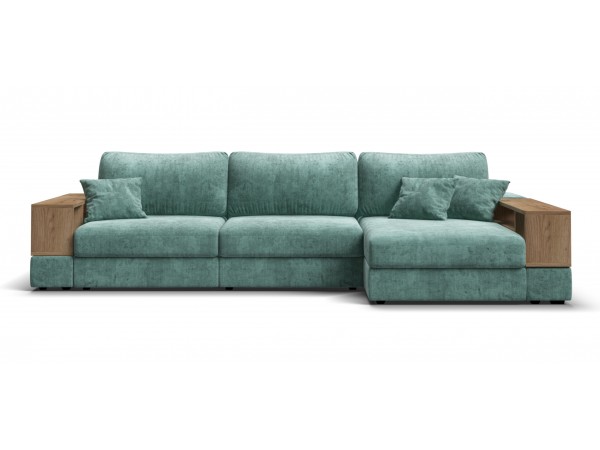 Угловой диван-кровать Босс Модуль XL правый, две полки, шенилл Глосс минт