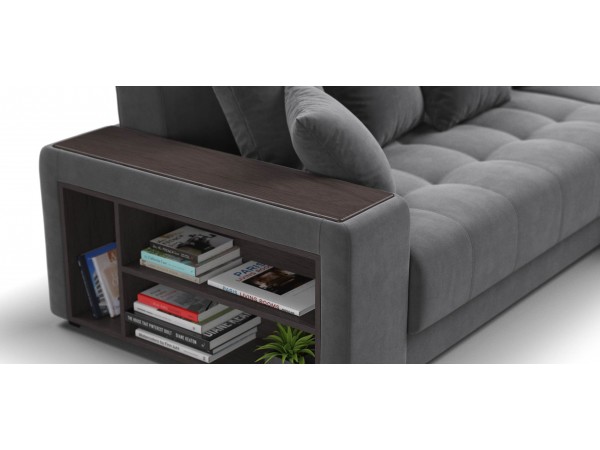 Угловой диван Ванкувер велюр Монолит серый