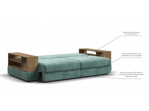 Диван-кровать BOSS MODOOL шенилл Gloss минт