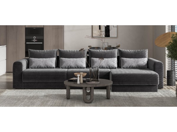 Модульный угловой диван РИЧМОНД MODOOL MAX Вельвет CORD графит
