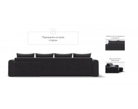 Модульный угловой диван Ричмонд Модуль MAX Вельвет Корд графит