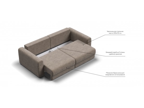 Модульный диван РИЧМОНД MODOOL Велюр Роял тауп