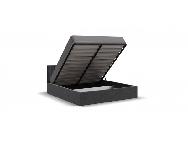 МП Ронда Кровать+ПМ 160*200 велюр Монолит серый