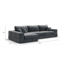 Угловой диван-кровать Босс Модуль XL левый, мягкие подлокотники, шенилл Глосс карбон