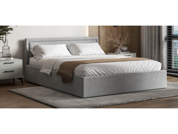 МП Фрея Кровать+ПМ 160*200 велюр Монолит сталь