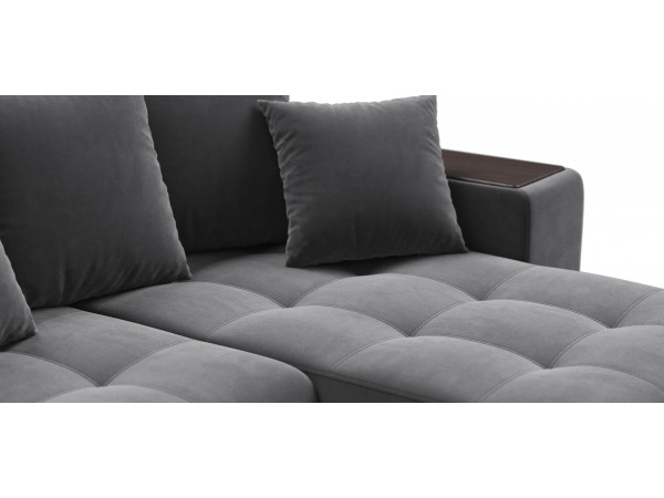 Угловой диван Ванкувер велюр Монолит серый