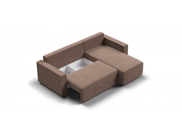 Угловой диван Лофт велюр Монолит мокко